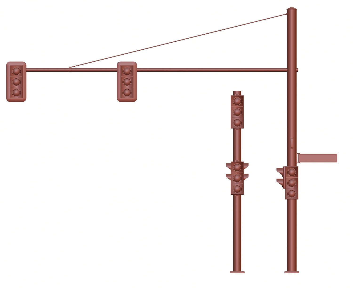 Black traffic lights set 3D model_10