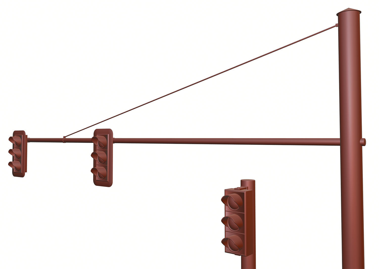 Black traffic lights set 3D model_11