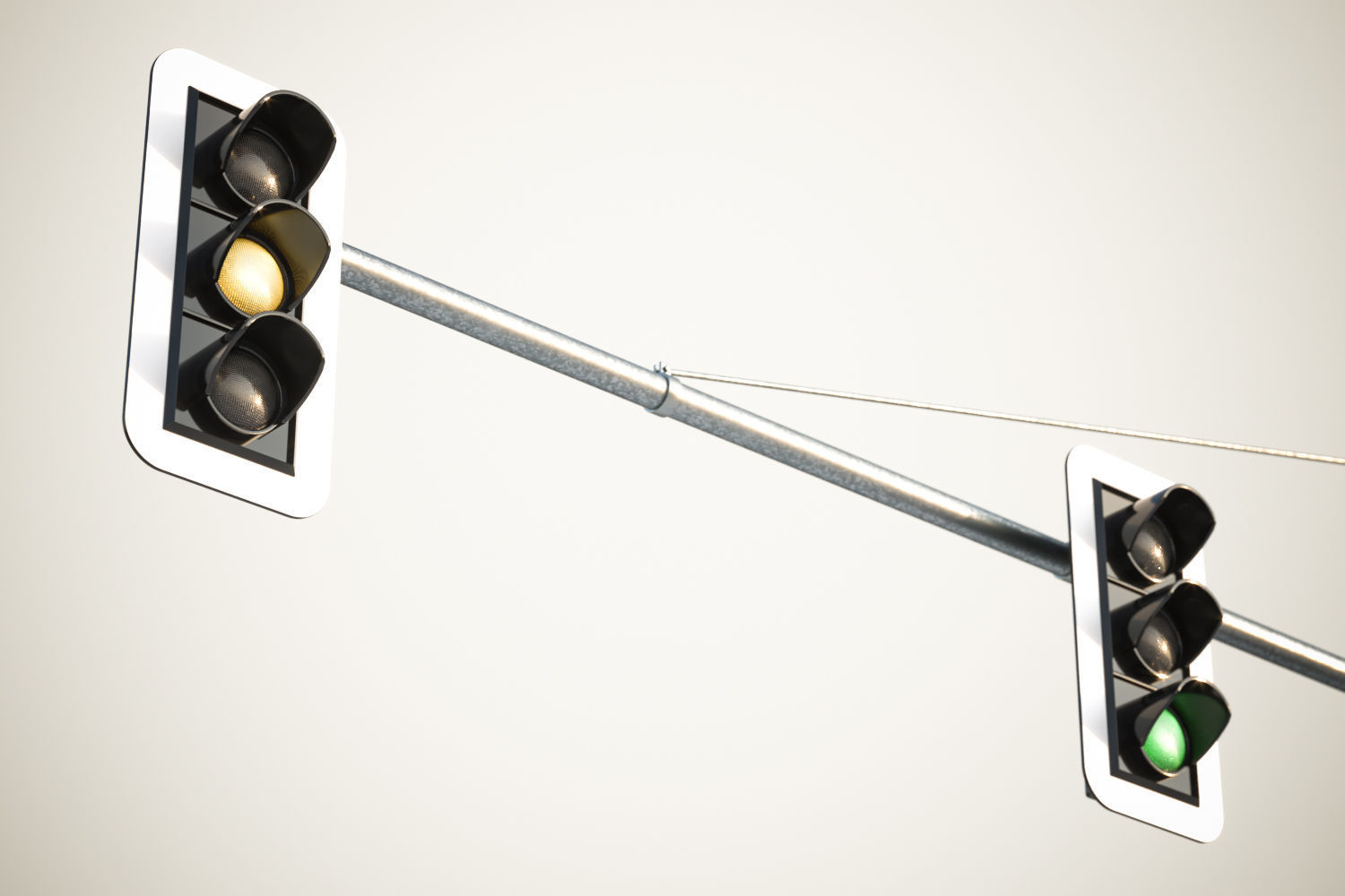 Black traffic lights set 3D model_4