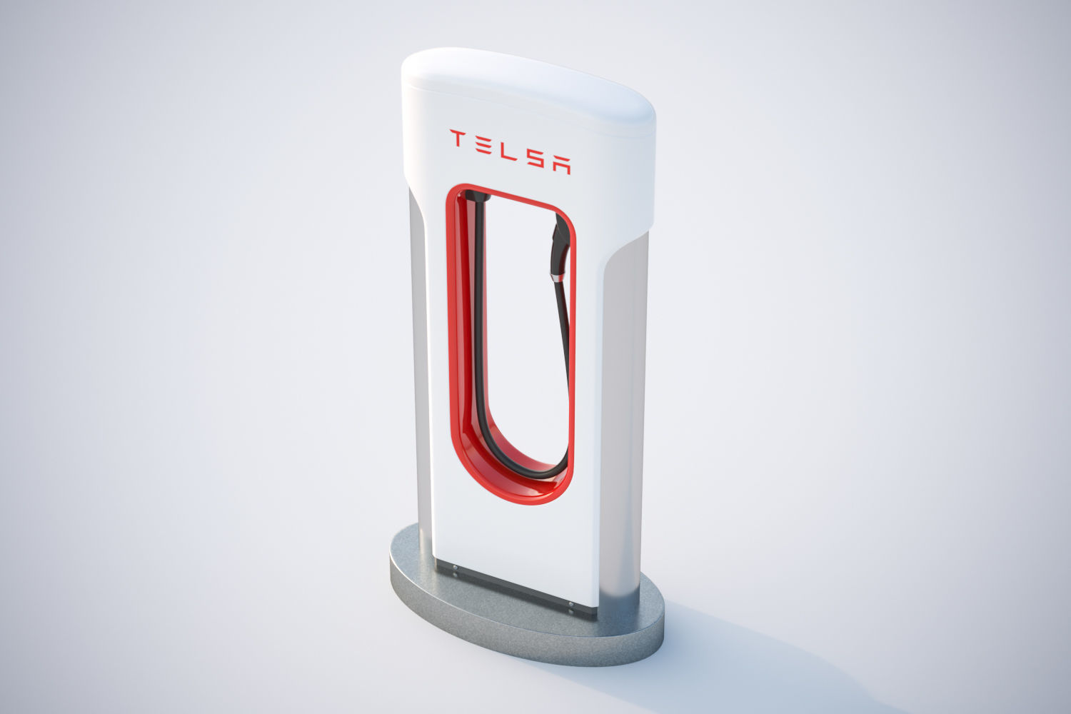 Electric car charger 3D model_4