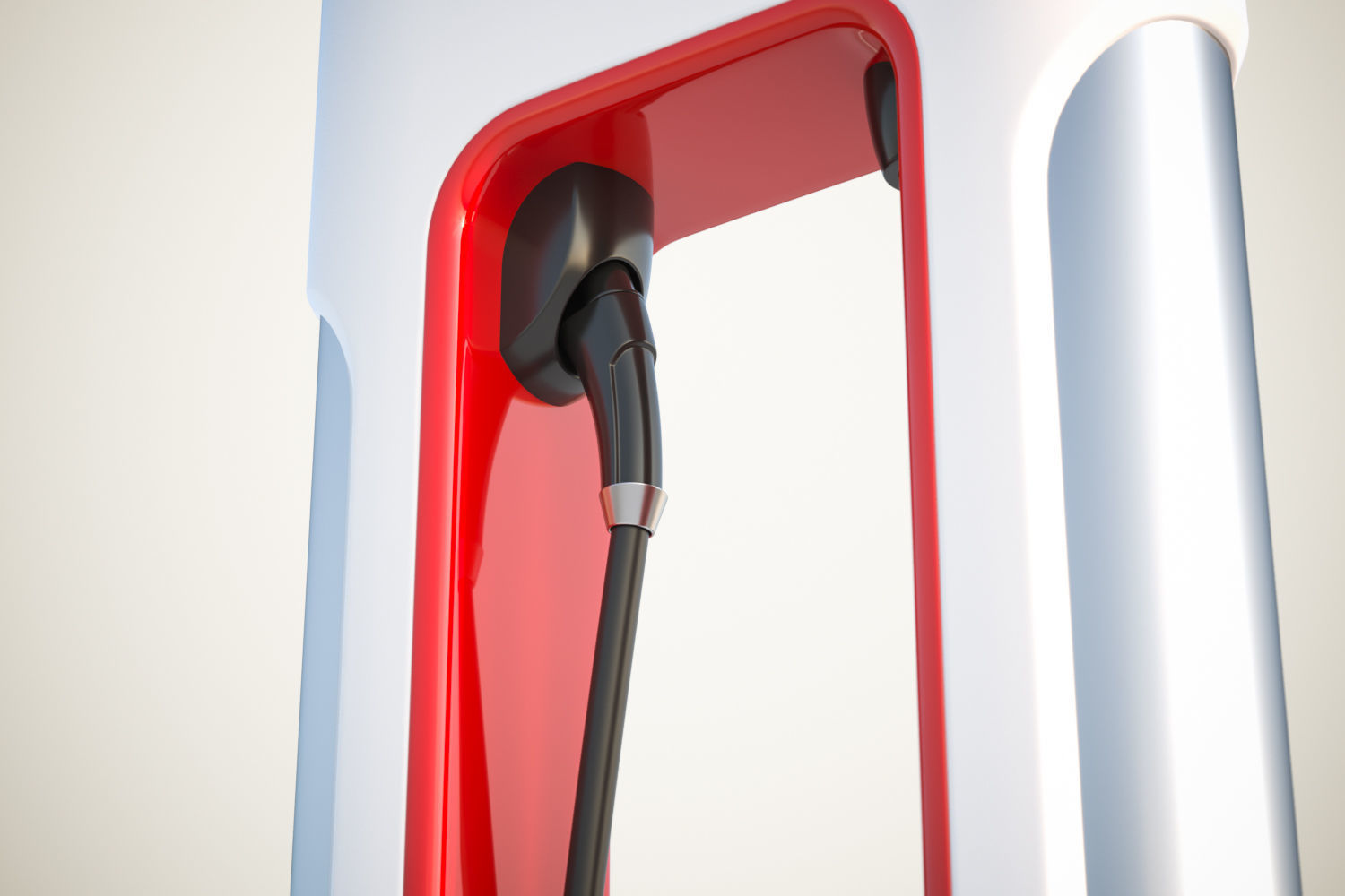 Electric car charger 3D model_2