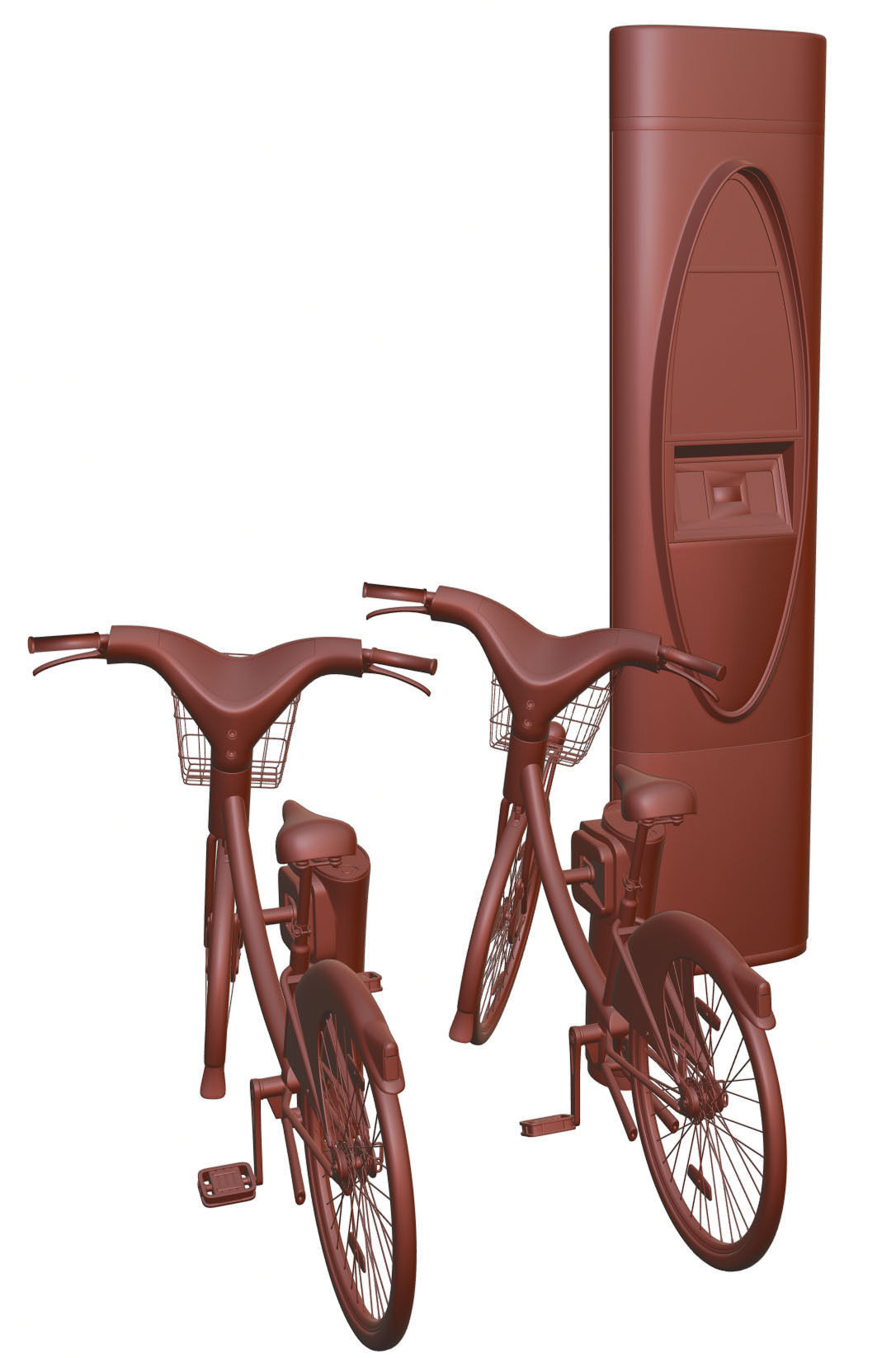 Futuristic bikes on a rack 3D model_11