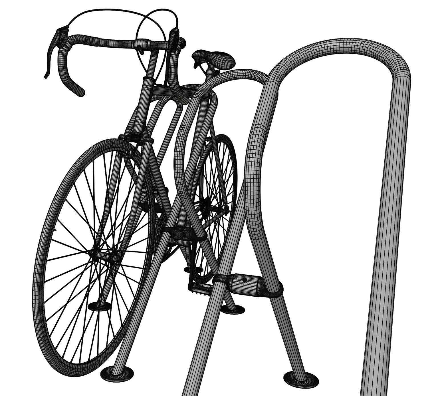 Stand with a model of a bicycle 3D model_9