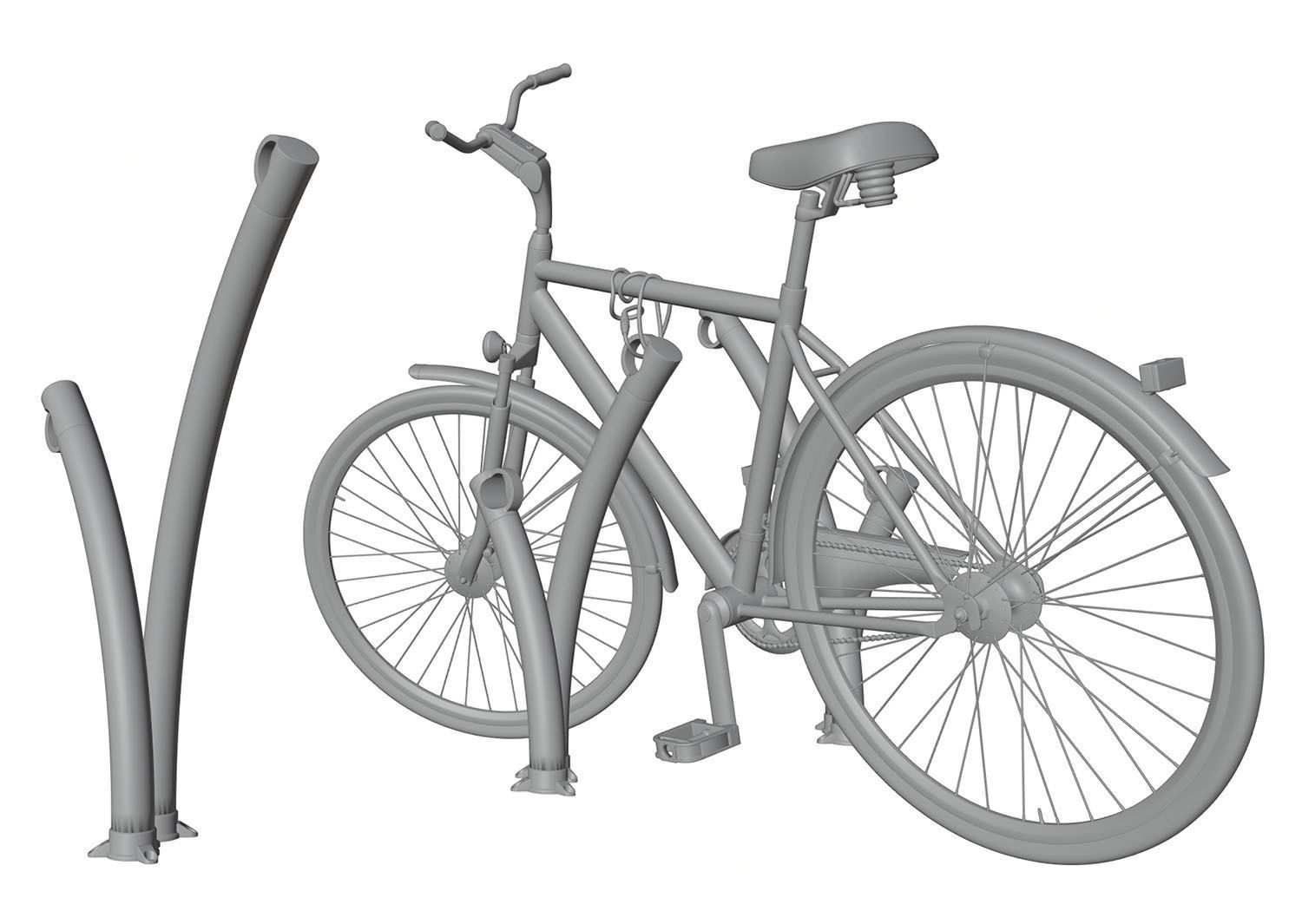 Bike rack 3D model_5
