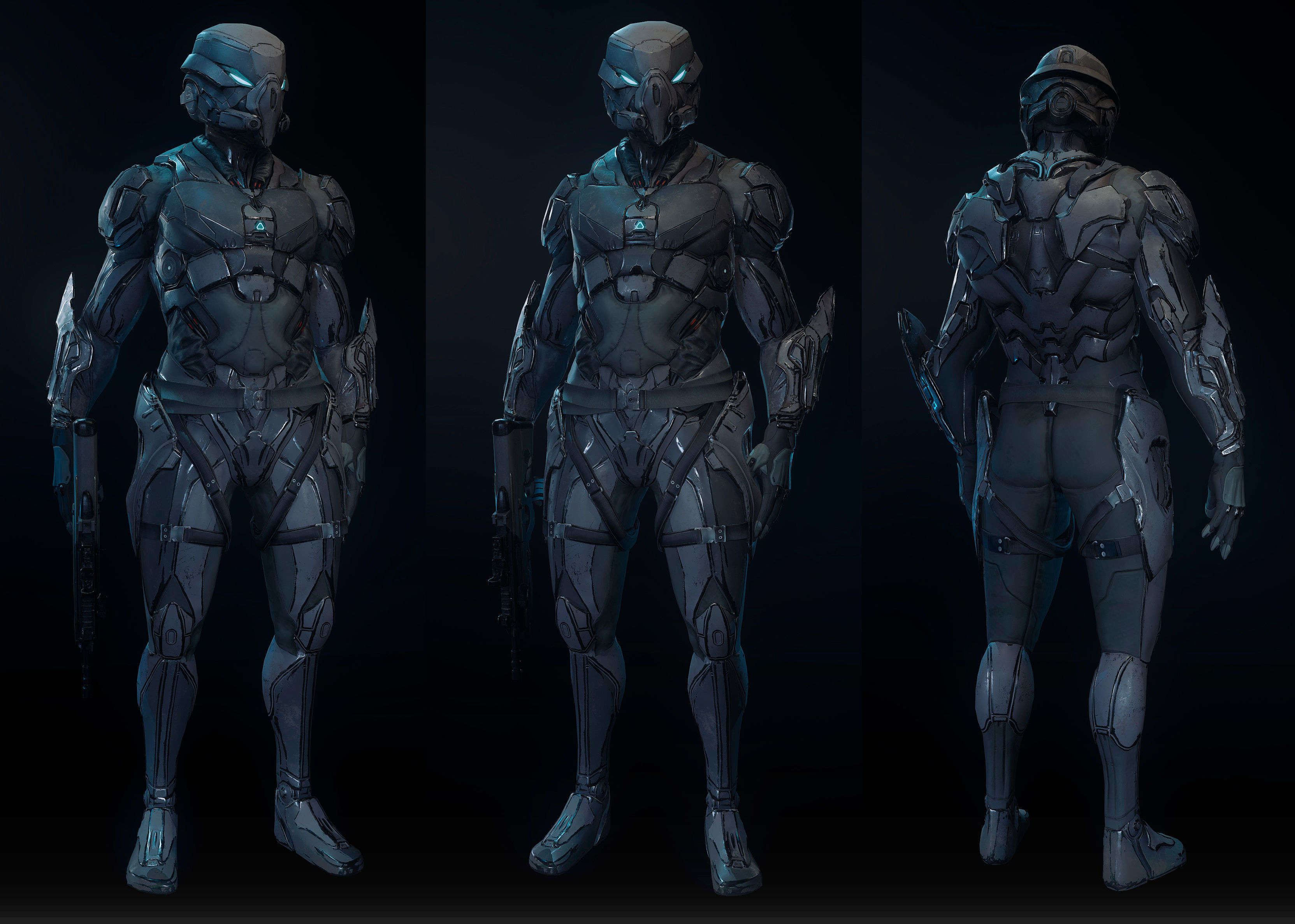 Robot Soldier  Low-poly 3D model_3