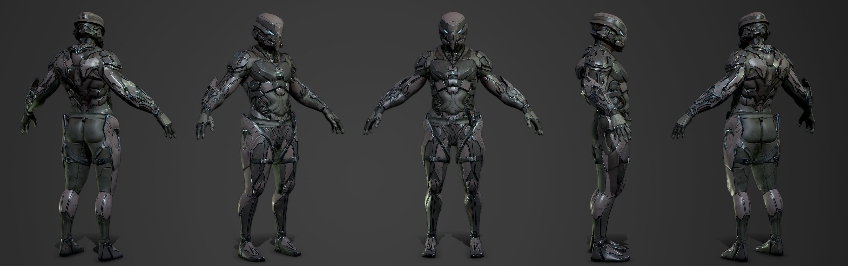 Robot Soldier  Low-poly 3D model_9