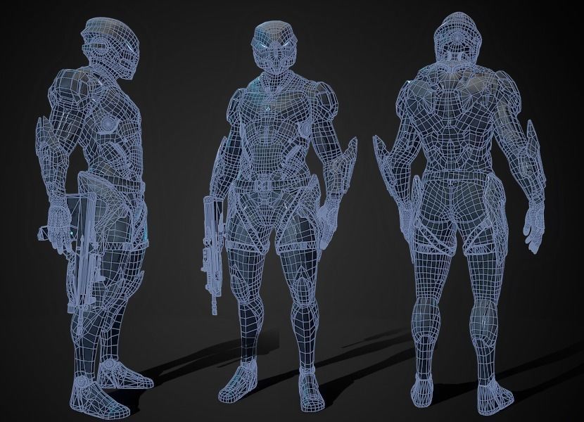 Robot Soldier  Low-poly 3D model_8