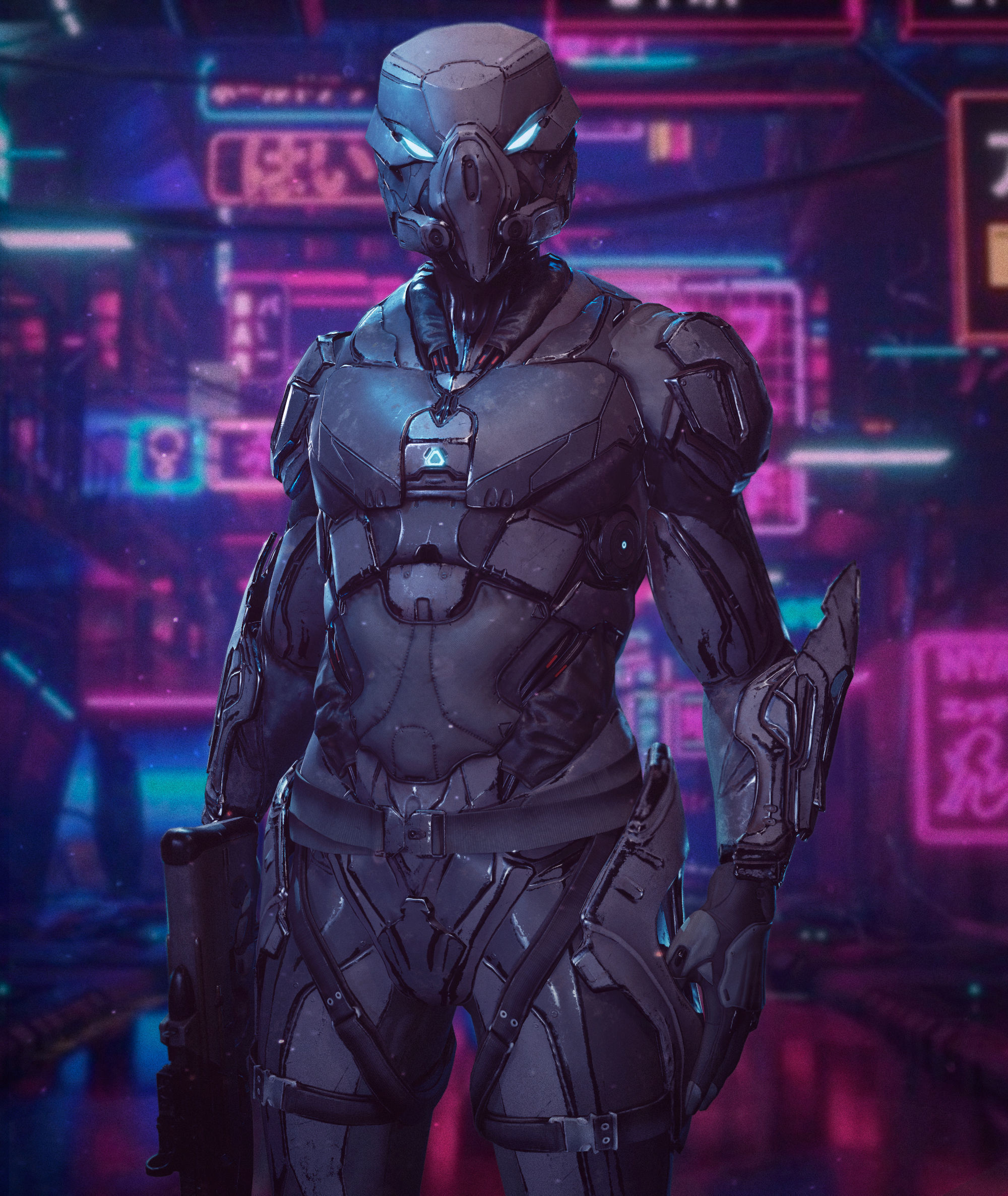 Robot Soldier  Low-poly 3D model_12