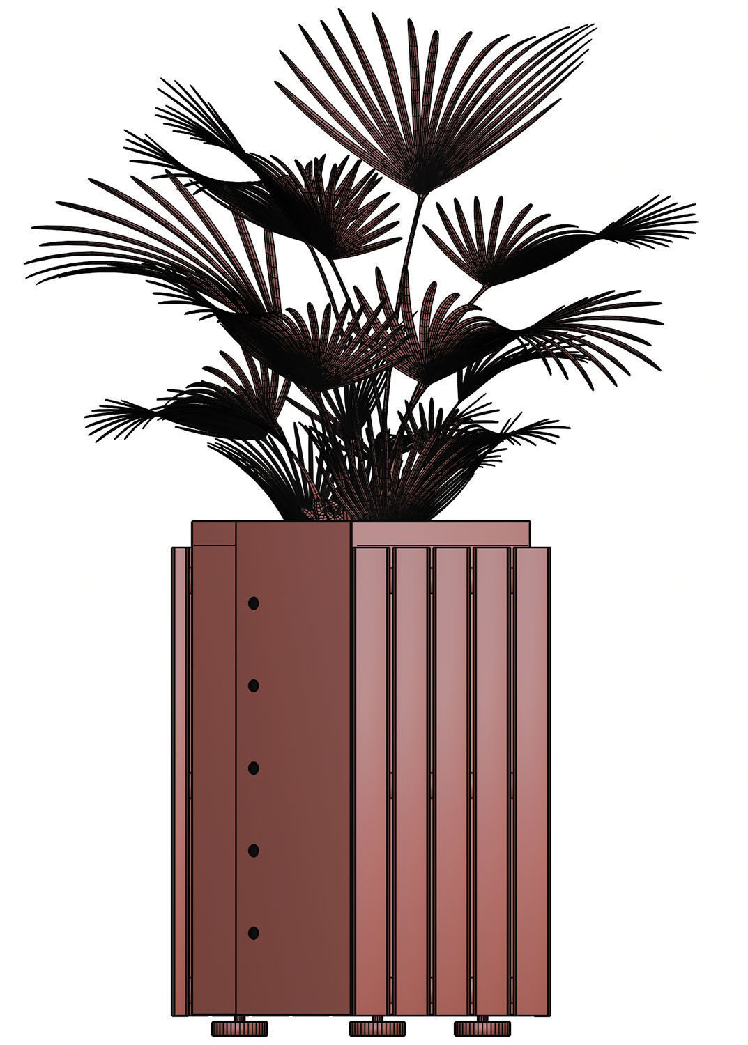 Palm tree in a high planter 3D model_14