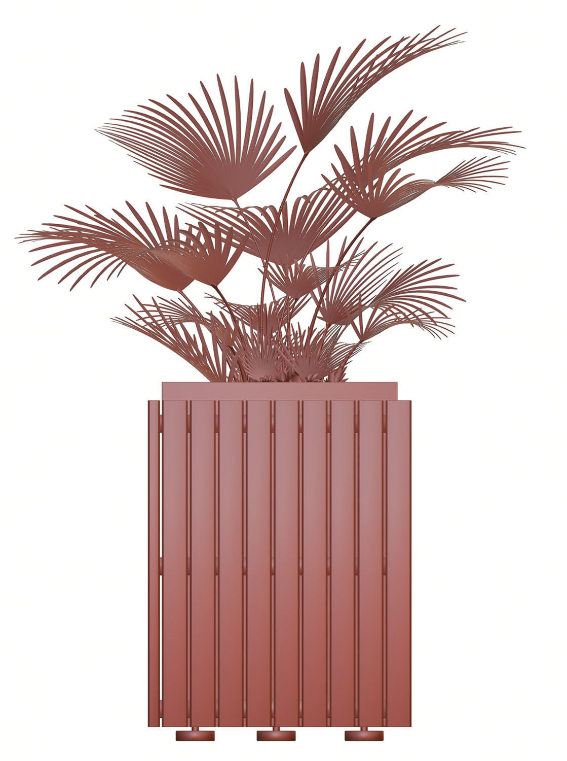 Palm tree in a high planter 3D model_11