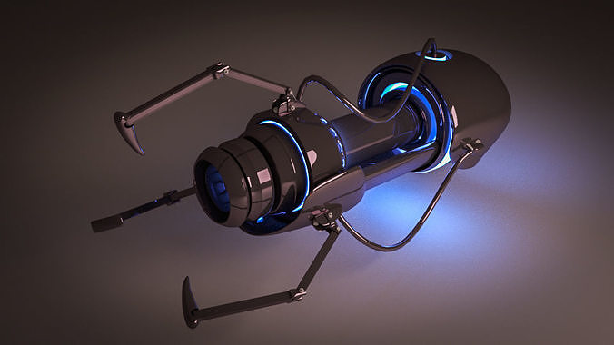Sci-fi robotic gun Low-poly 3D model