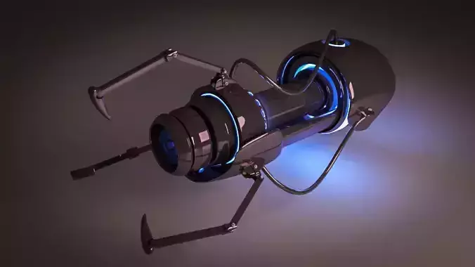 Sci-fi robotic gun Low-poly 3D model