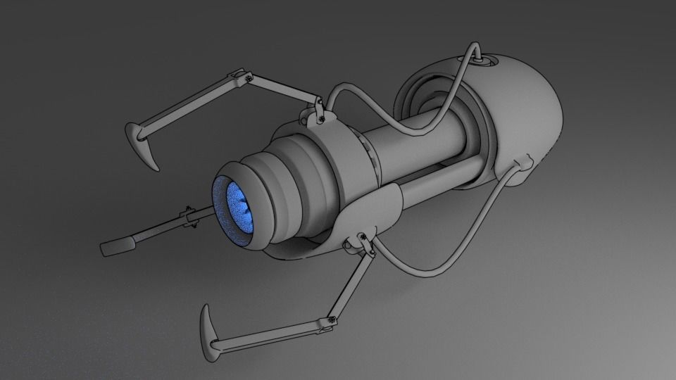 Sci-fi robotic gun Low-poly 3D model_3