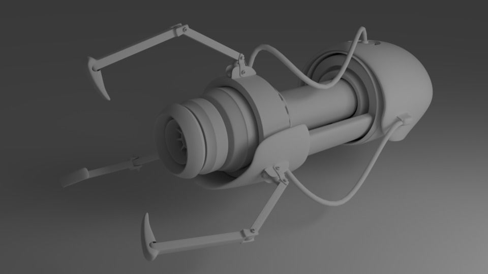 Sci-fi robotic gun Low-poly 3D model_1