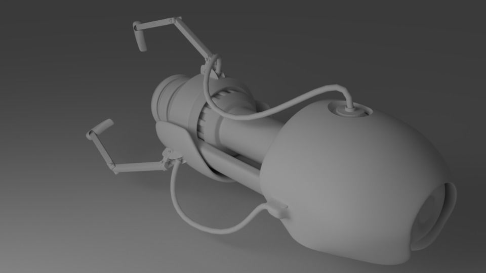 Sci-fi robotic gun Low-poly 3D model_2