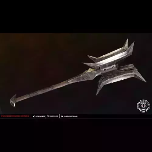 Orc Goblin Worn Iron Mace - fantasy PBR game ready weapon Low-poly 3D model