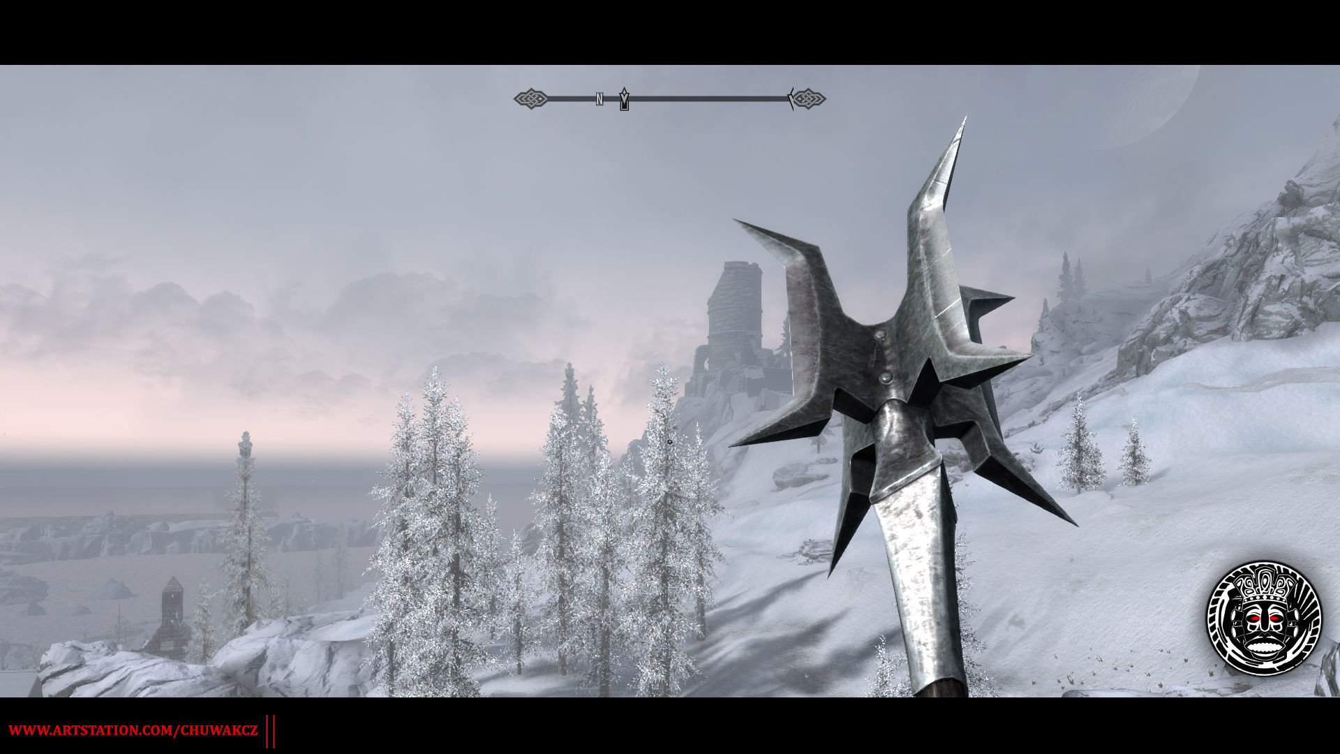 Orc Goblin Worn Iron Mace - fantasy PBR game ready weapon Low-poly 3D model_8