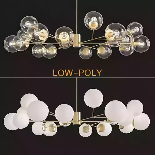 Orion 15 Light Pendant Clear  Opaque Glass 3d model