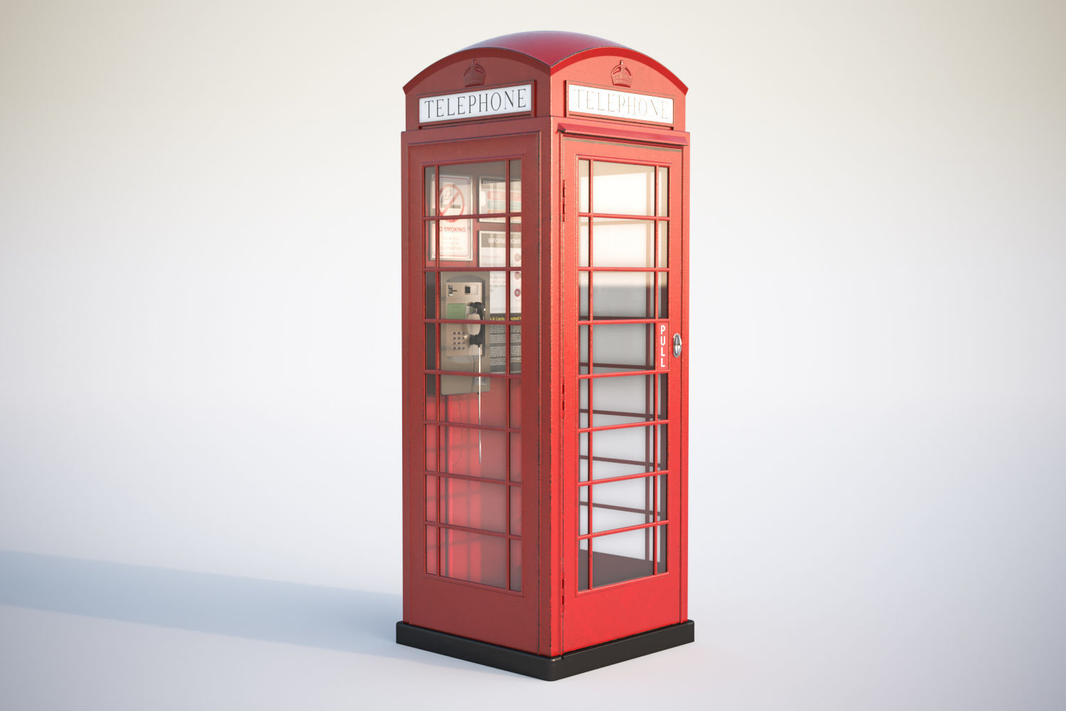 English phone booth 3D model_1