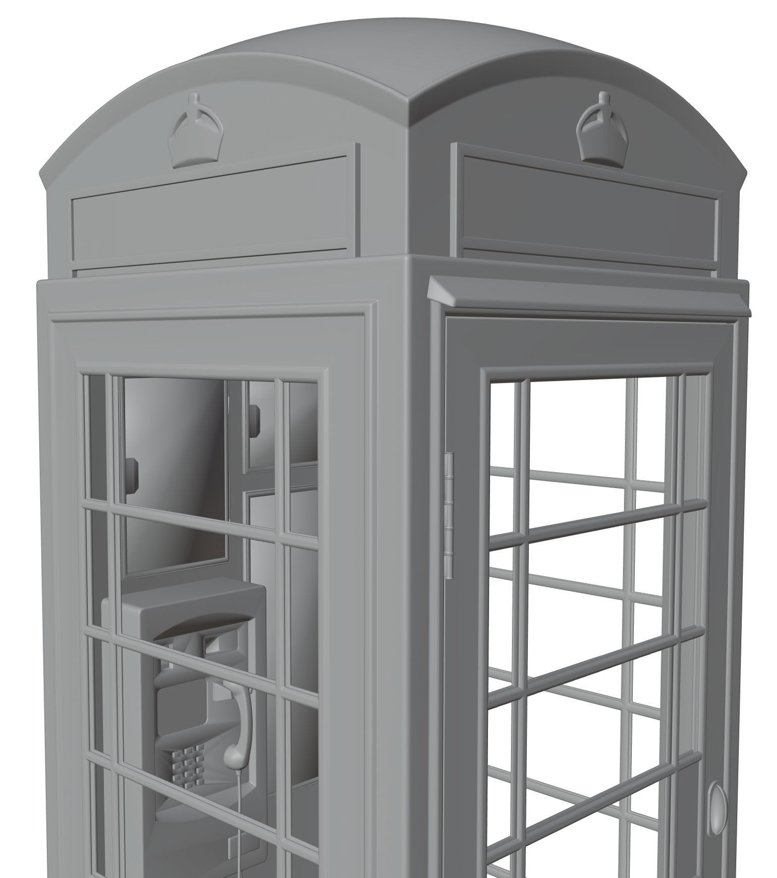 English phone booth 3D model_6