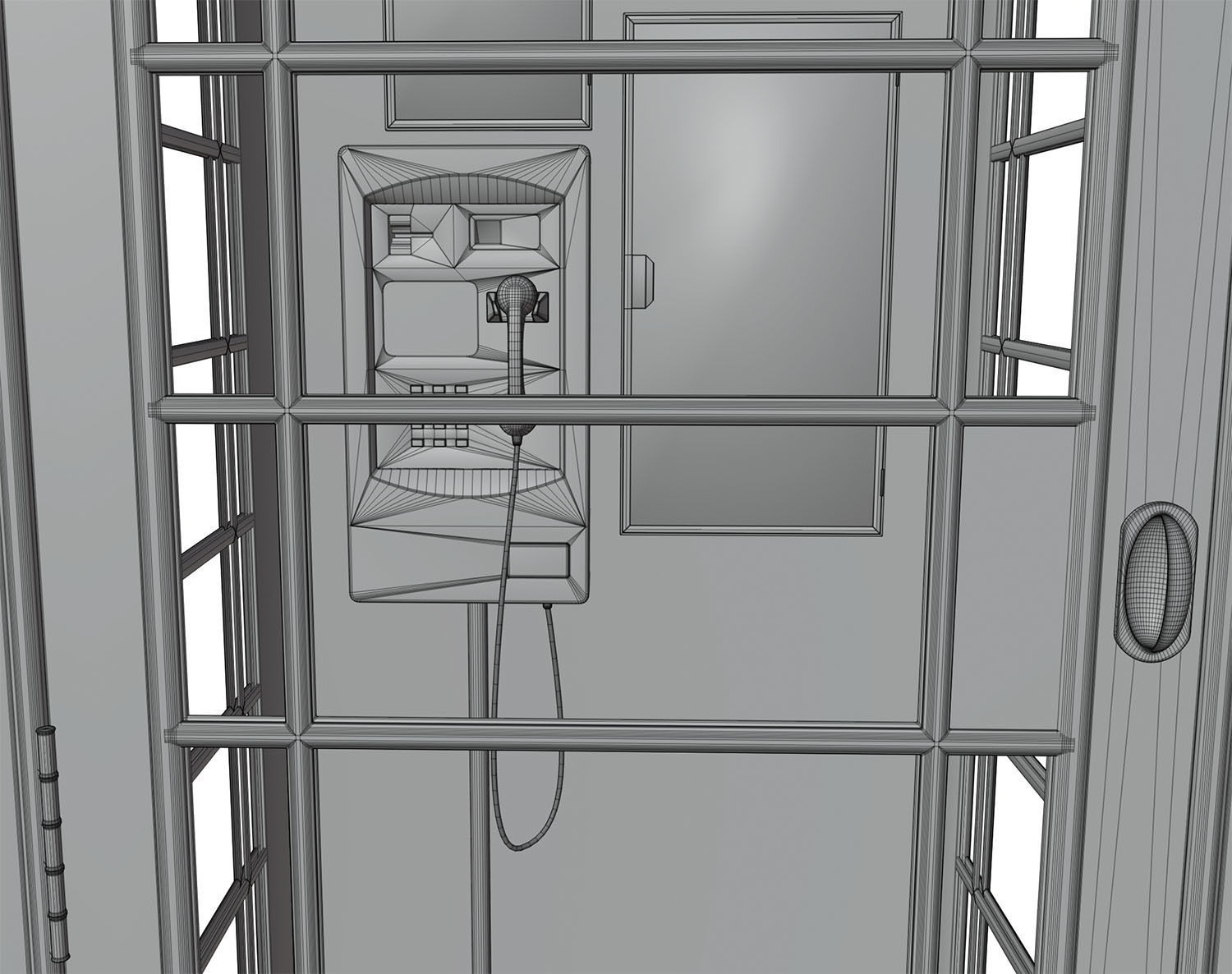 English phone booth 3D model_9