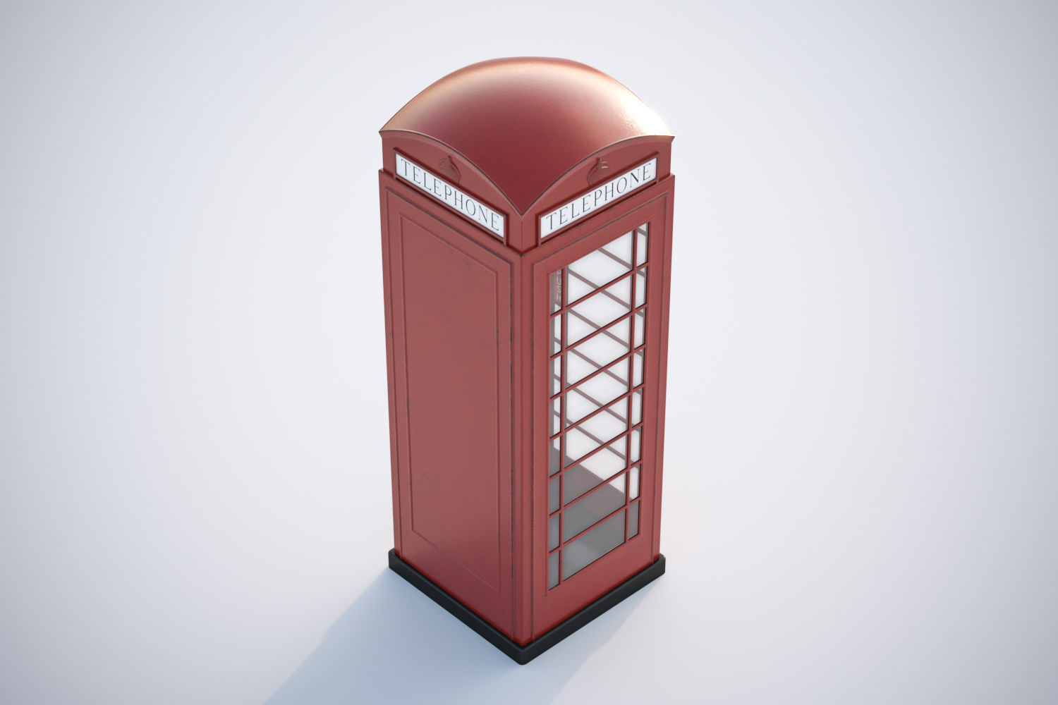 English phone booth 3D model_4