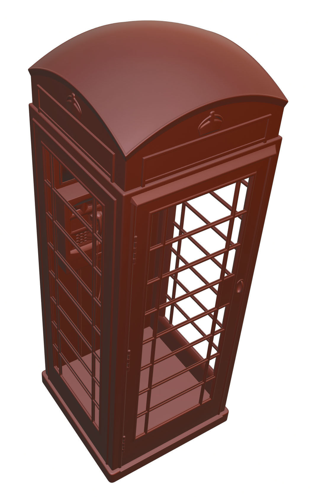English phone booth 3D model_12