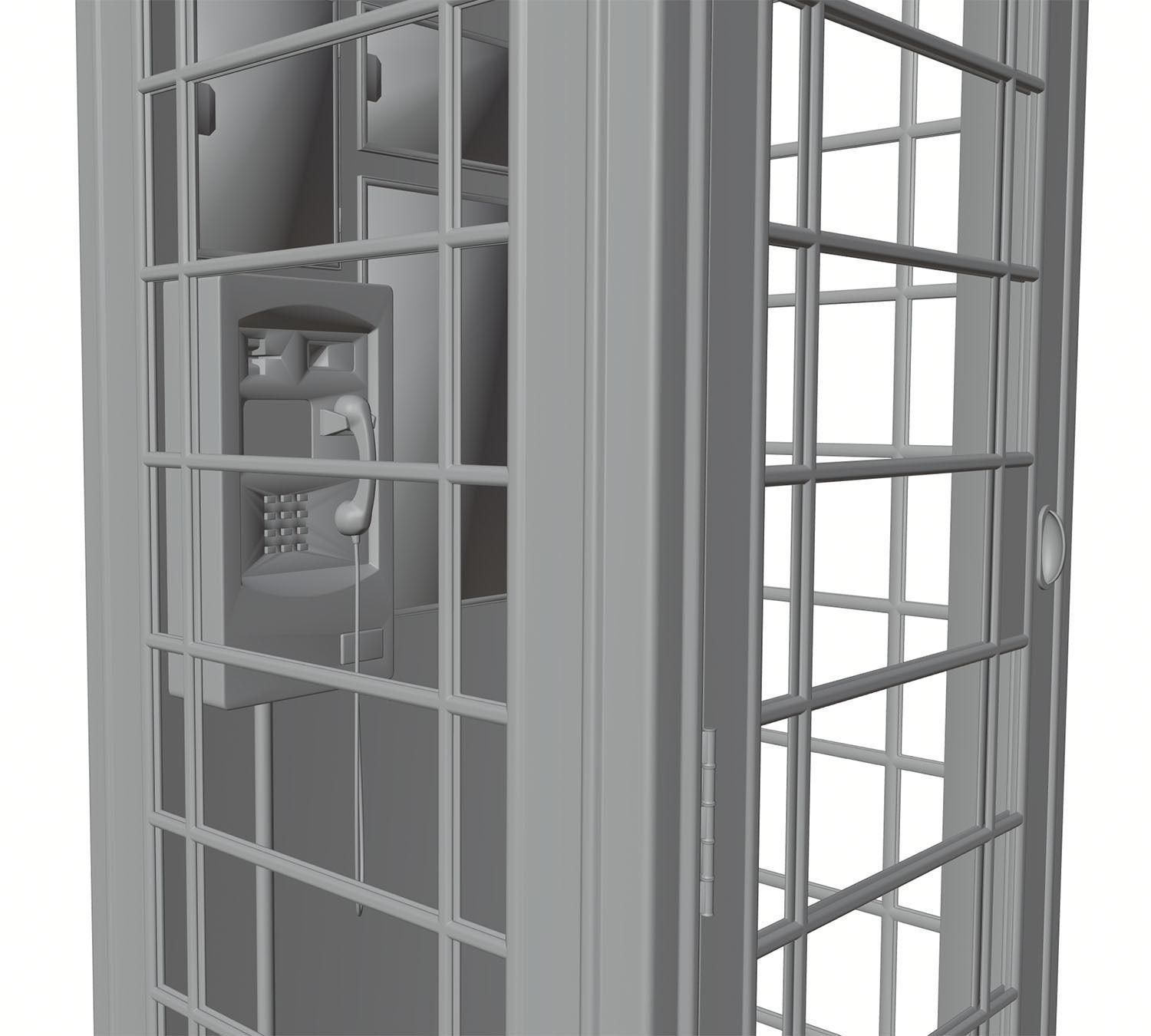 English phone booth 3D model_7