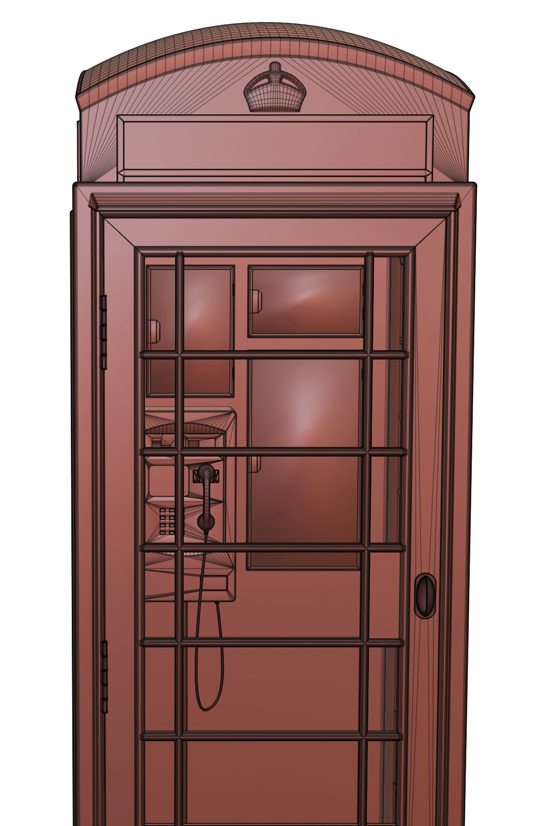 English phone booth 3D model_13