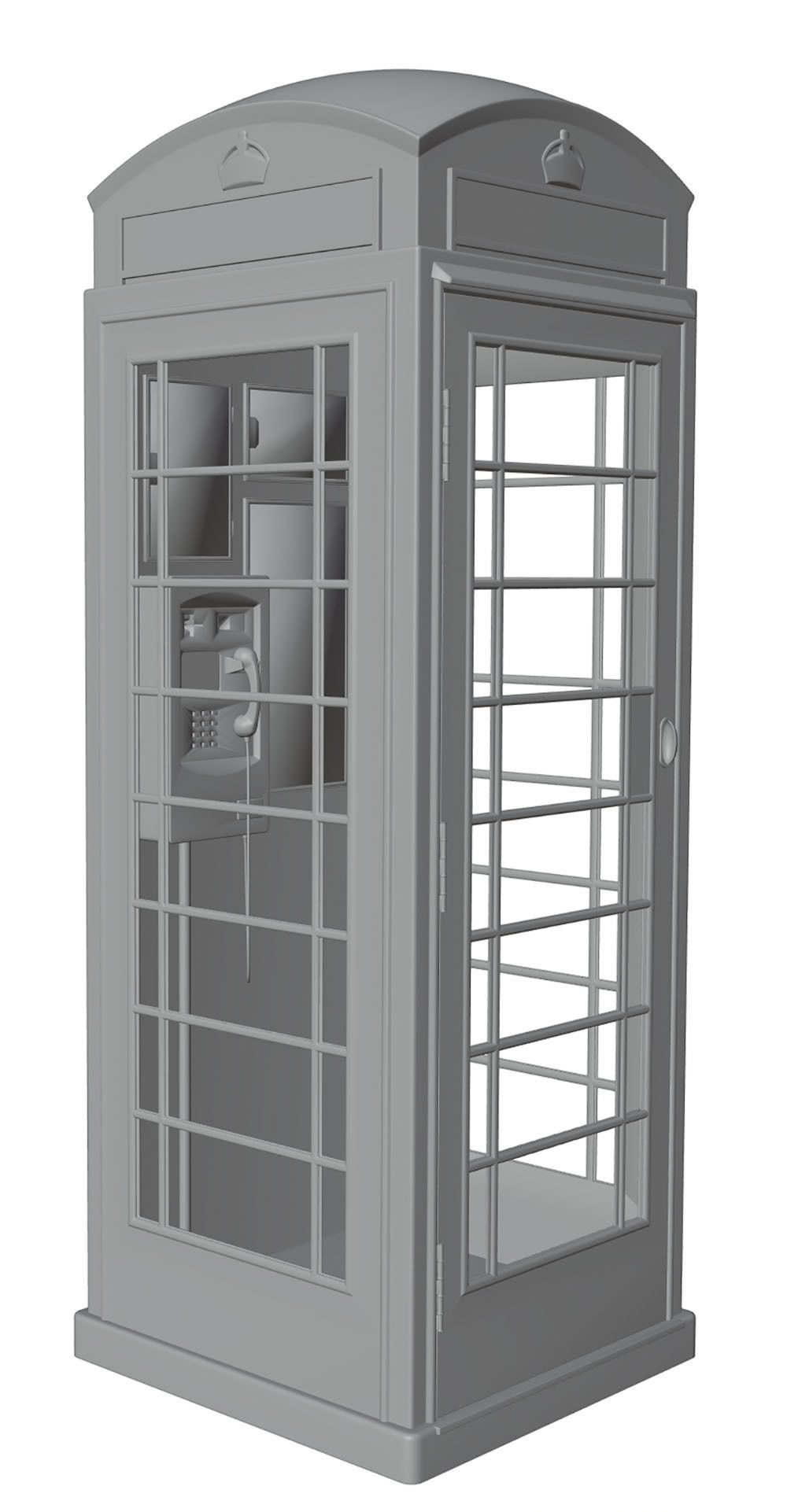 English phone booth 3D model_5