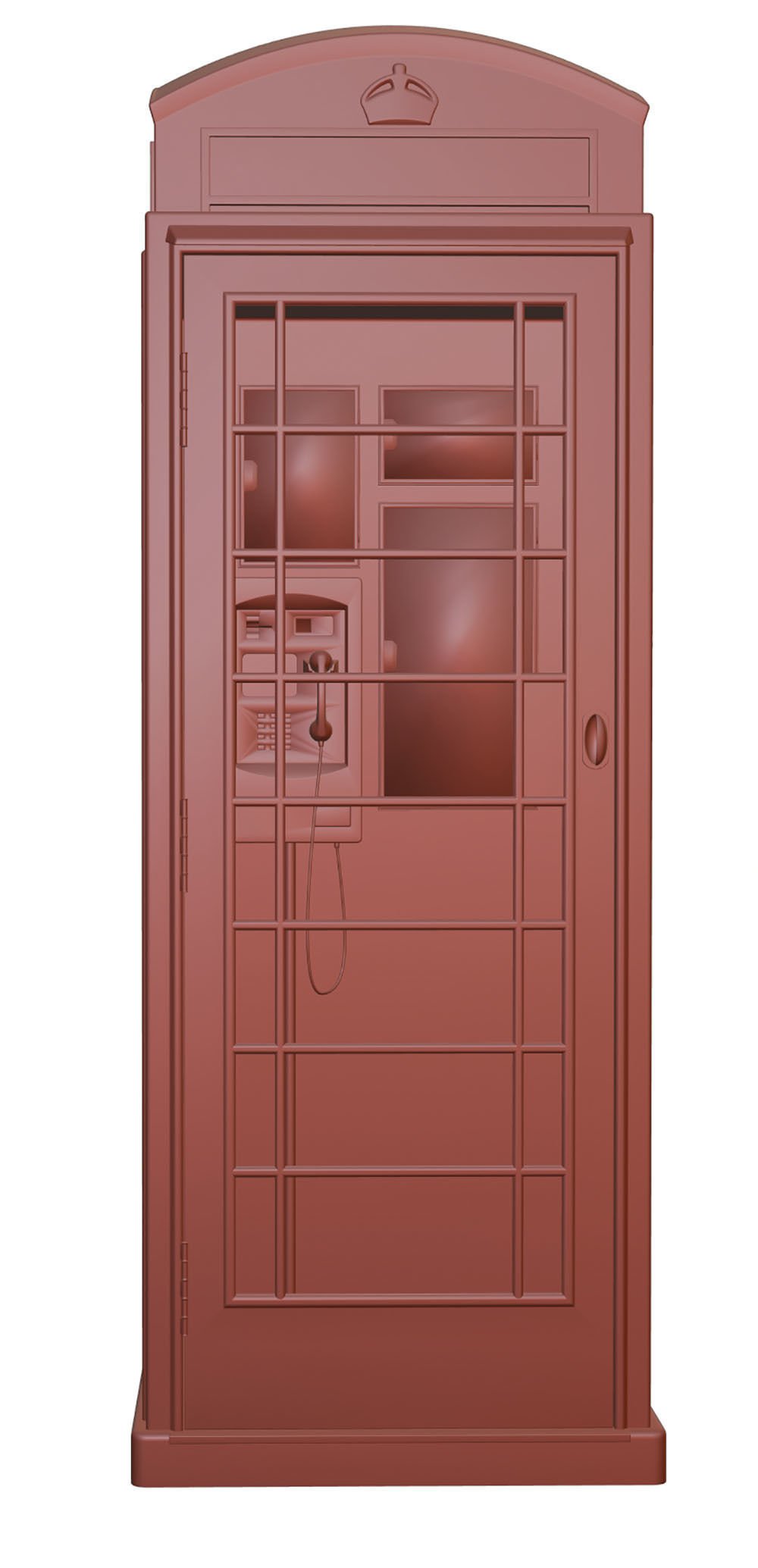 English phone booth 3D model_10