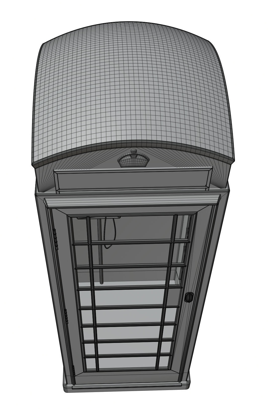 English phone booth 3D model_8