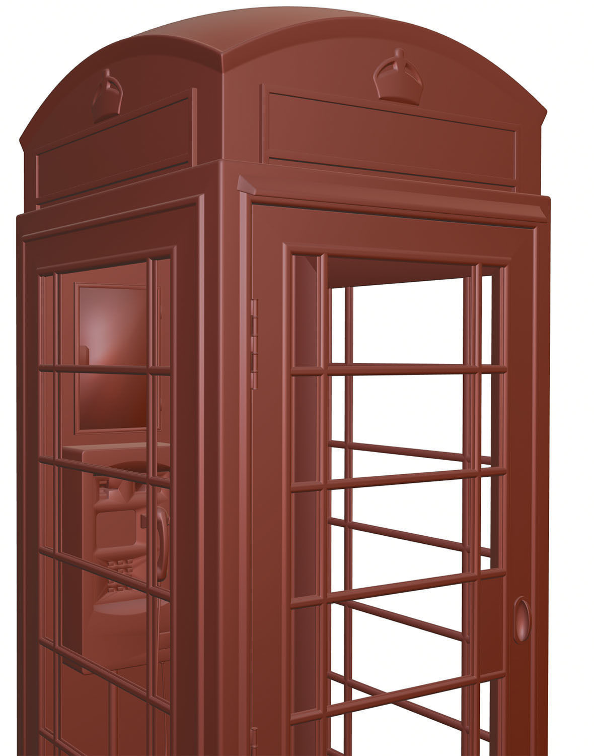 English phone booth 3D model_11