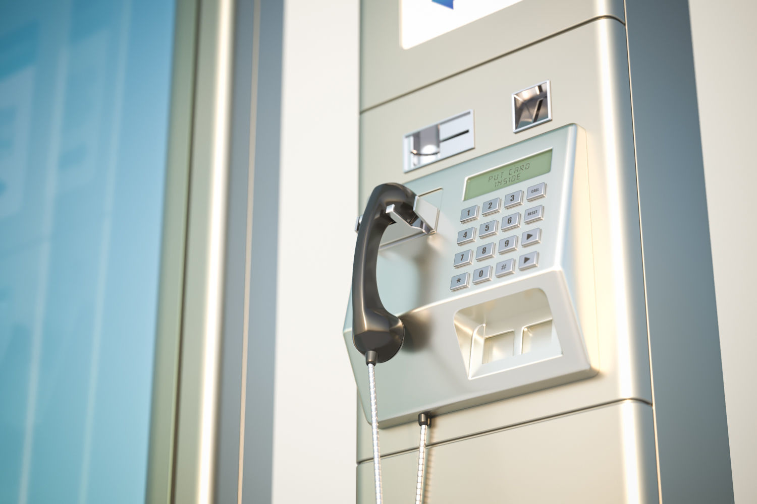 Telephone booth with information board 3D model_3