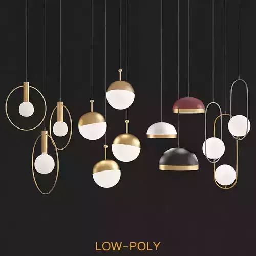 Four Hanging Light 3d model