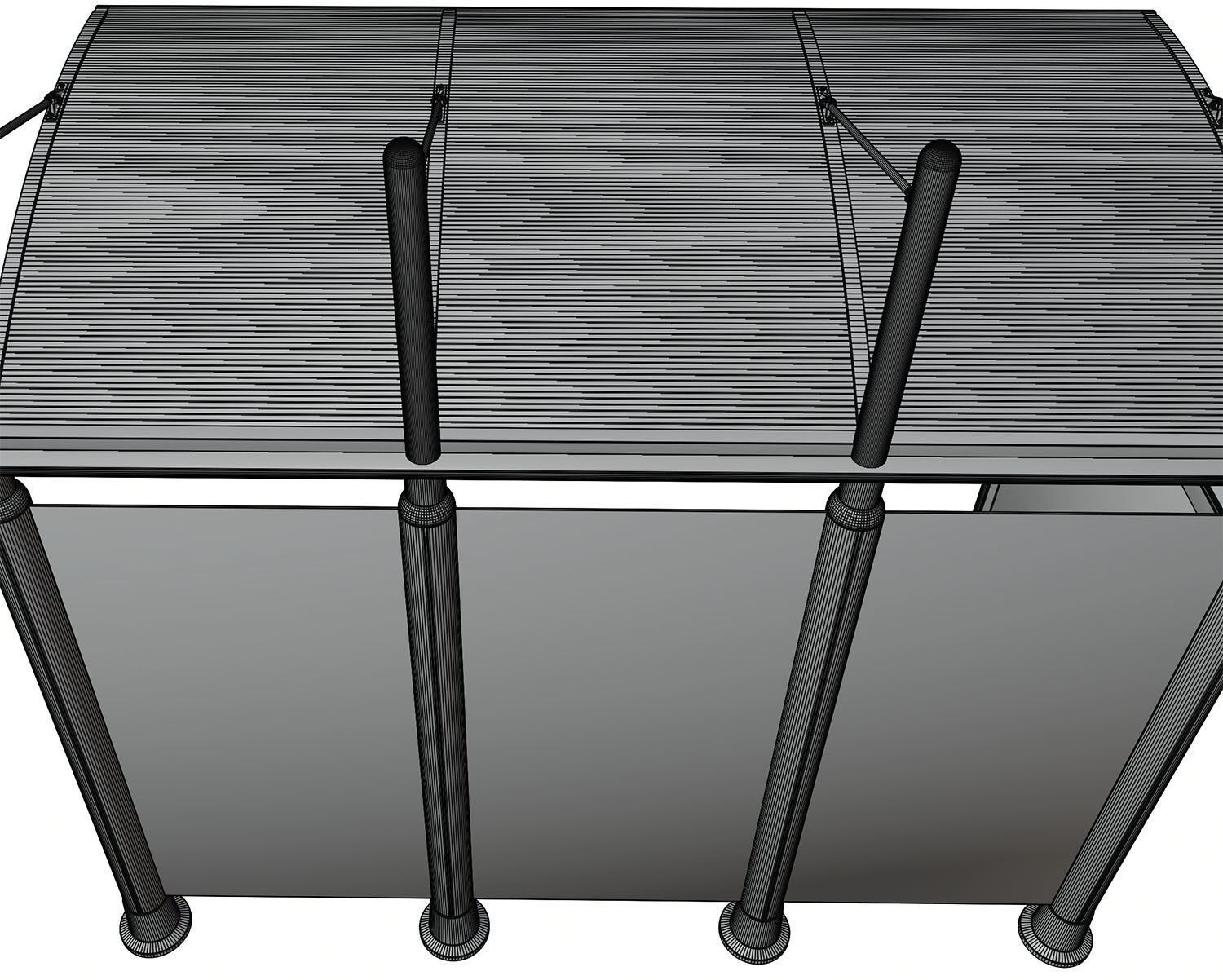 Bus stop with information board 3D model_8