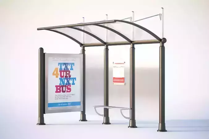 Bus stop with information board