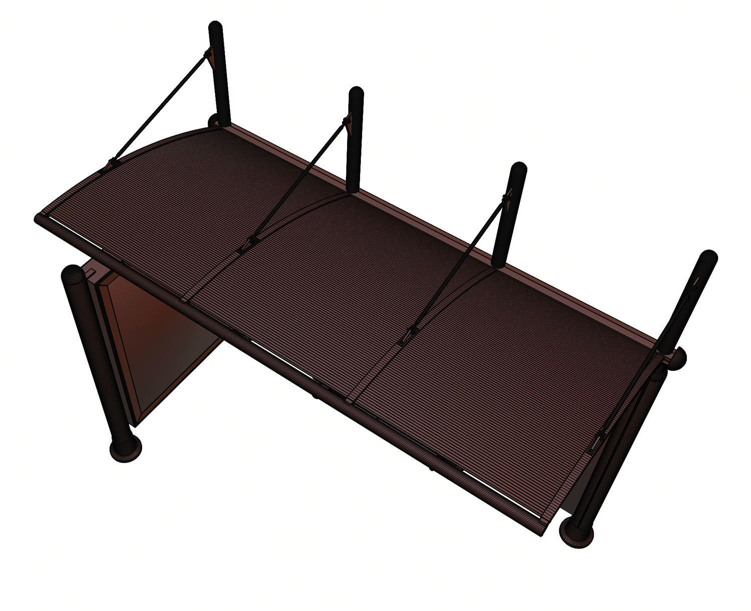 Bus stop with information board 3D model_13