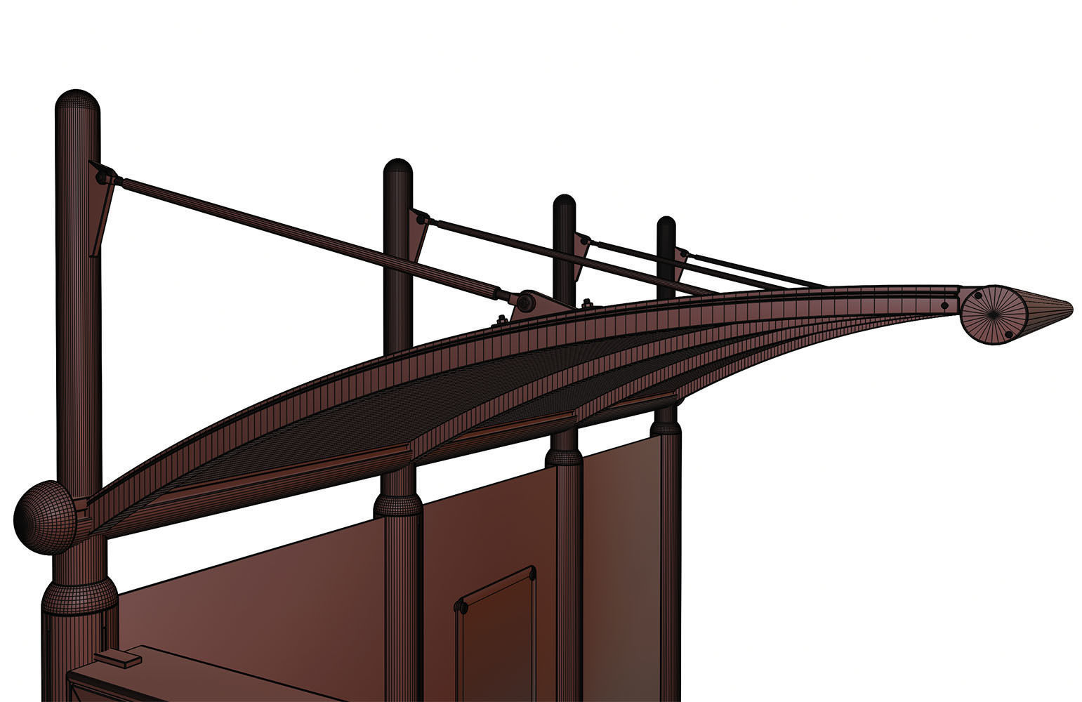 Bus stop with information board 3D model_14