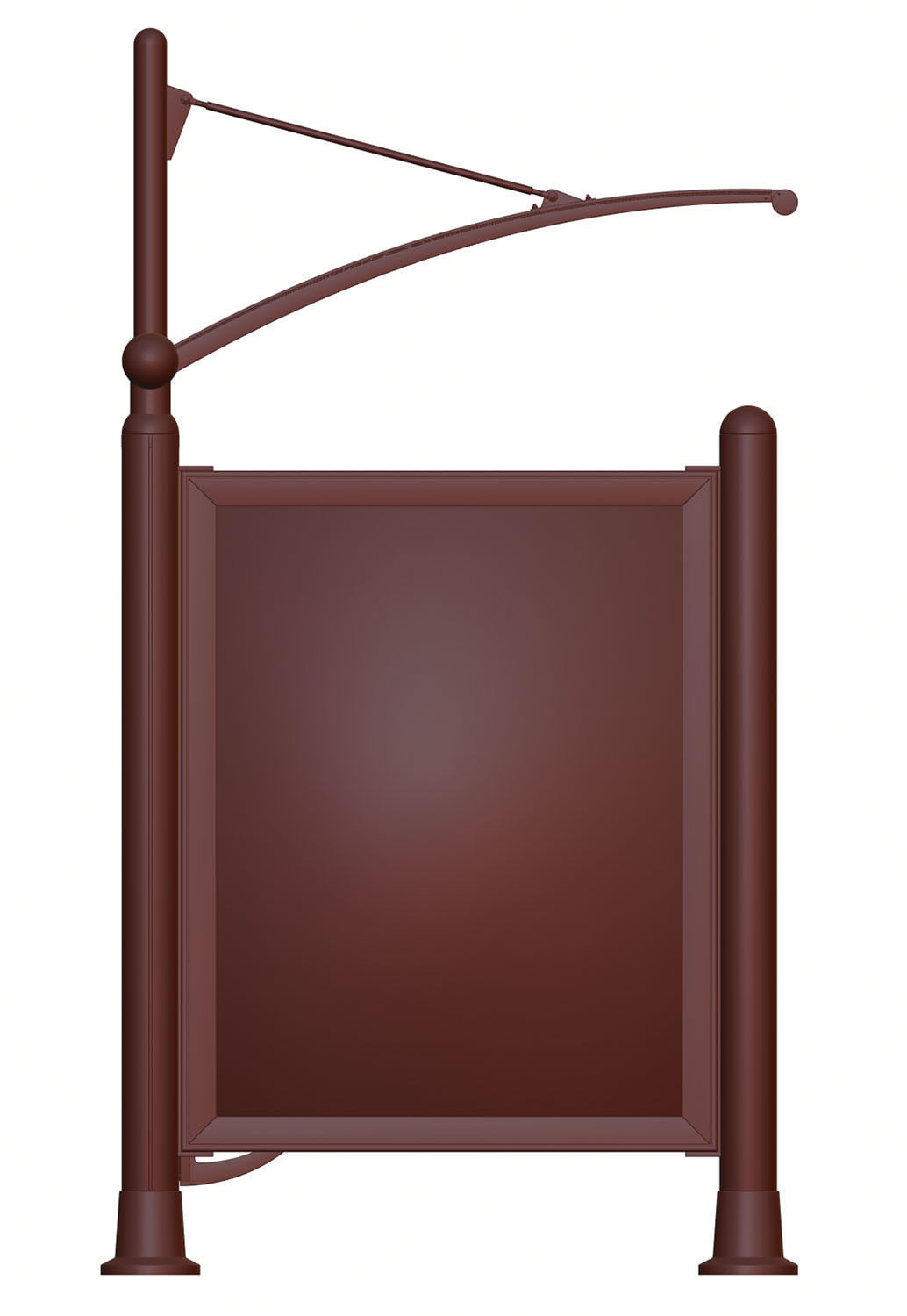 Bus stop with information board 3D model_10