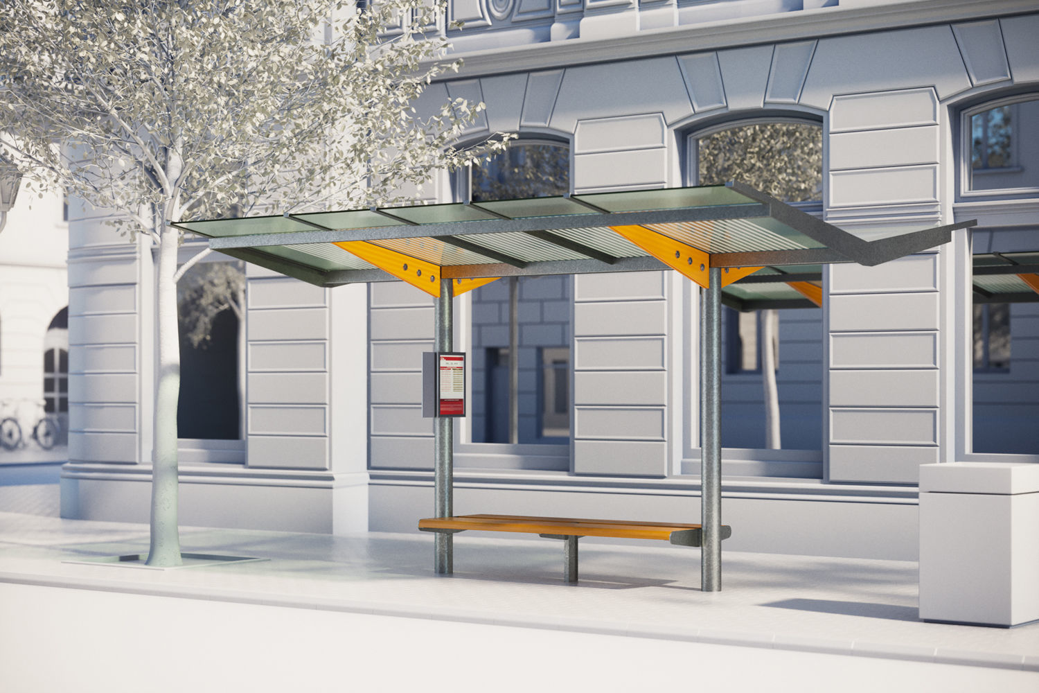 Small bus shelter 3D model_1