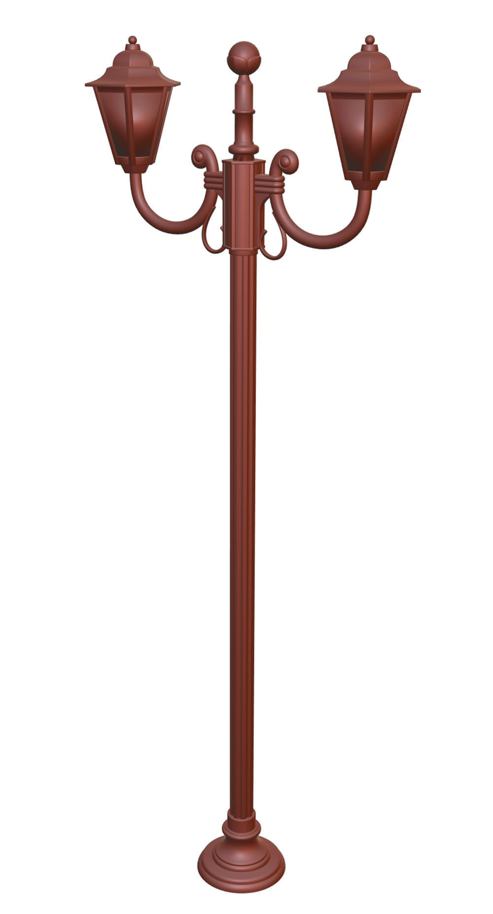 Double old-tome street lamp 3D model_10