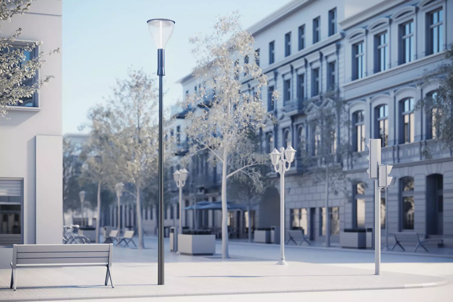 Street lamp in classic form 3D model_0