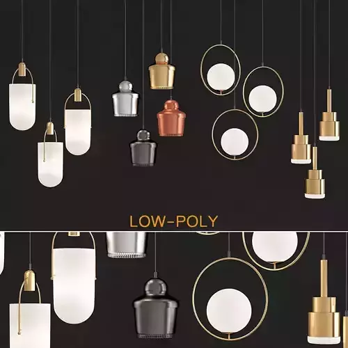 Four Hanging Light 3d model