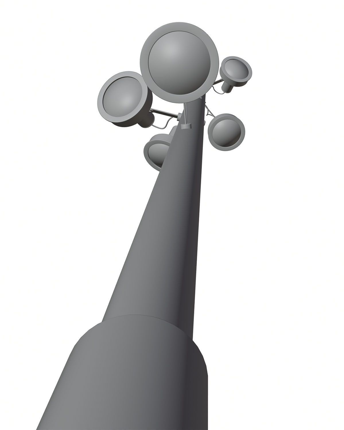 Lighting pole with many luminaires 3D model_7