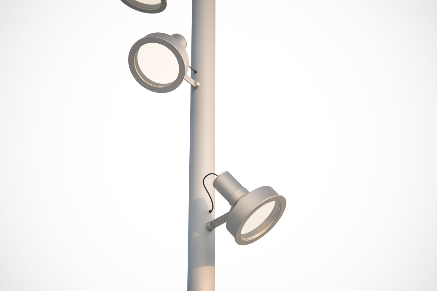 Lighting pole with many luminaires 3D model_4
