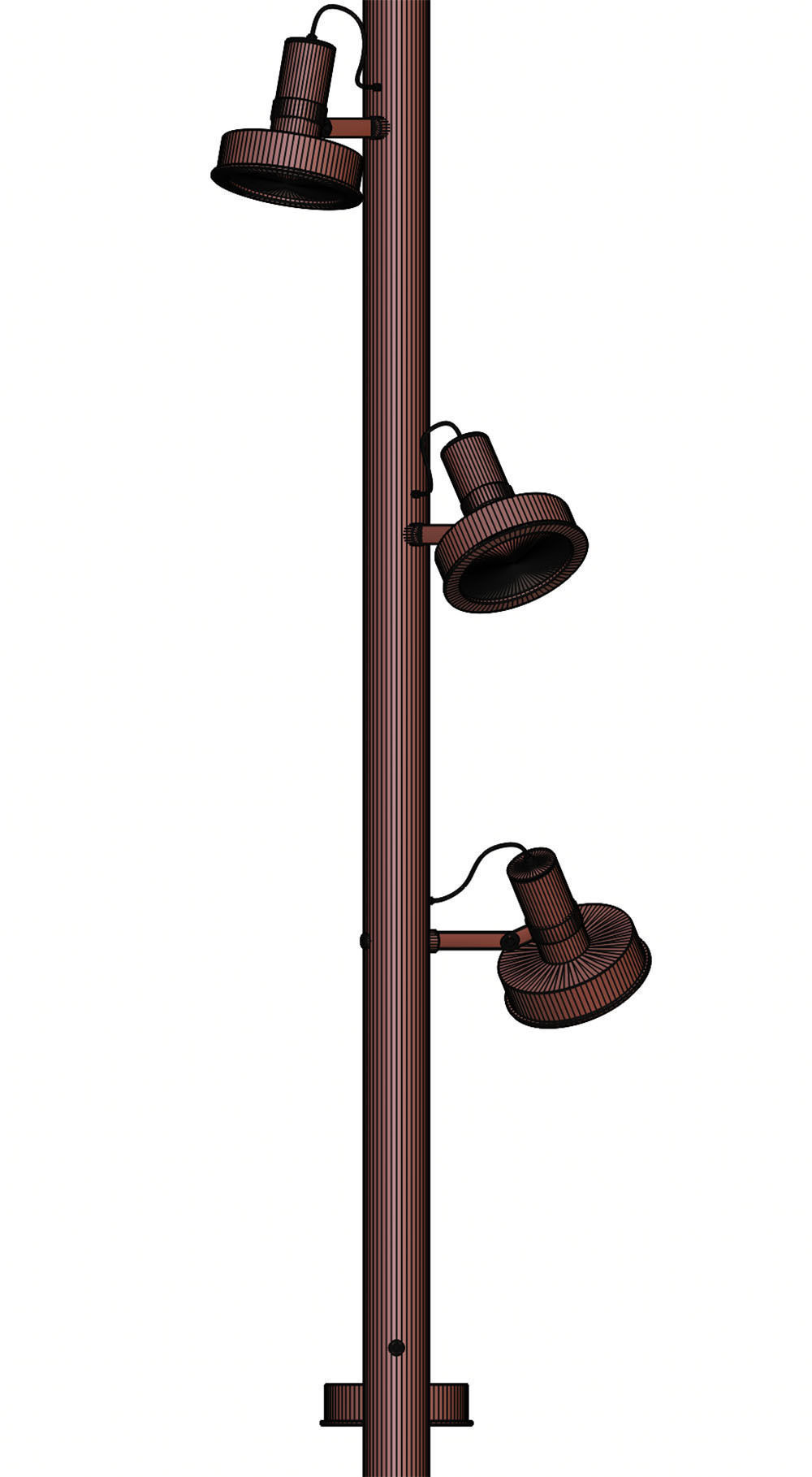 Lighting pole with many luminaires 3D model_14
