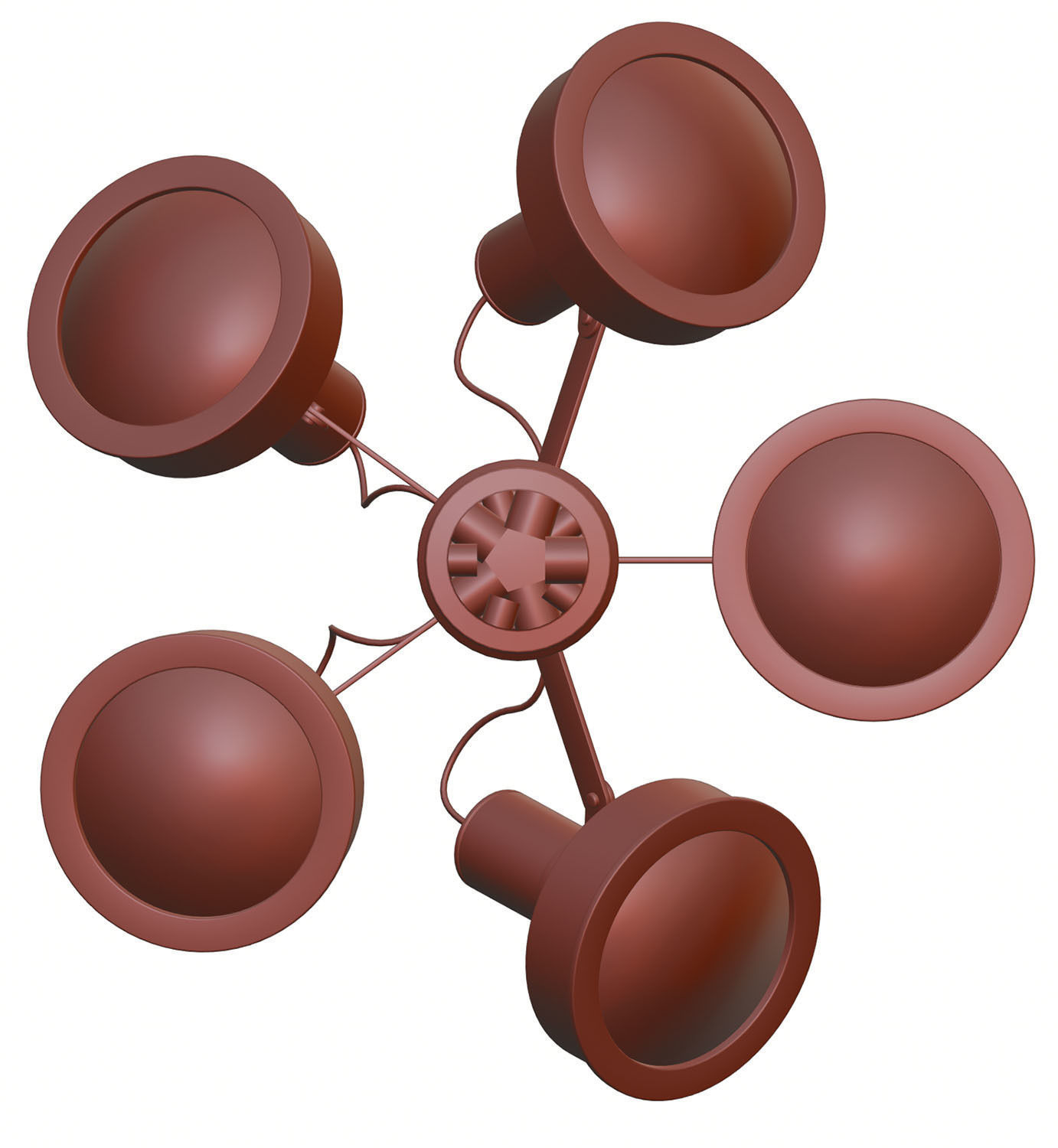 Lighting pole with many luminaires 3D model_10