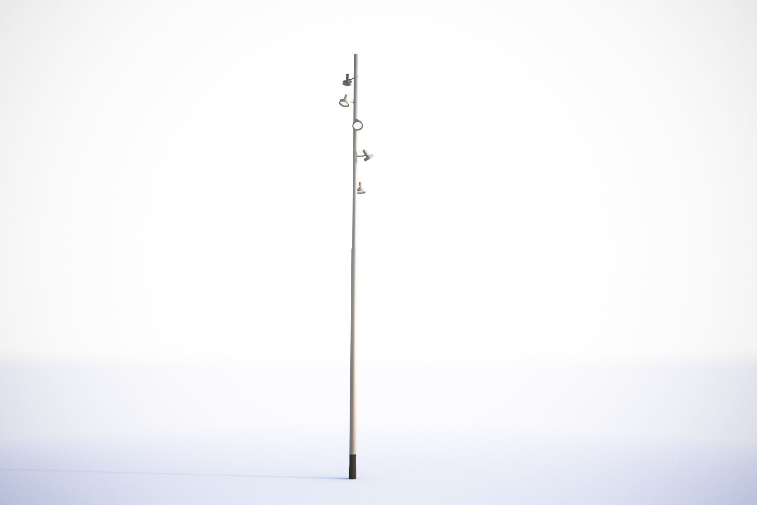 Lighting pole with many luminaires 3D model_2