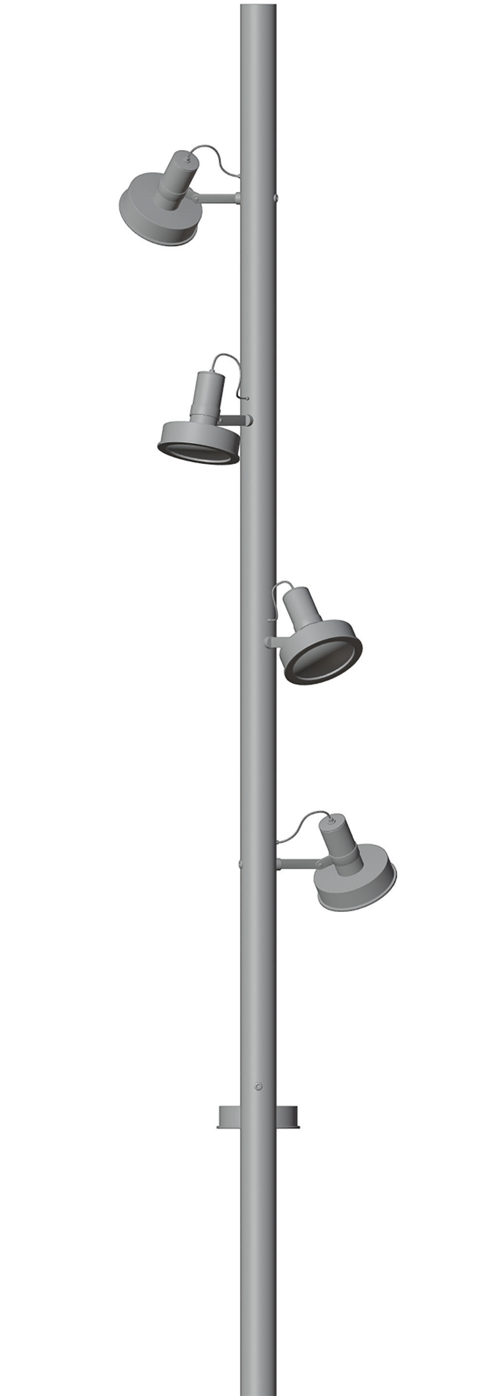 Lighting pole with many luminaires 3D model_5